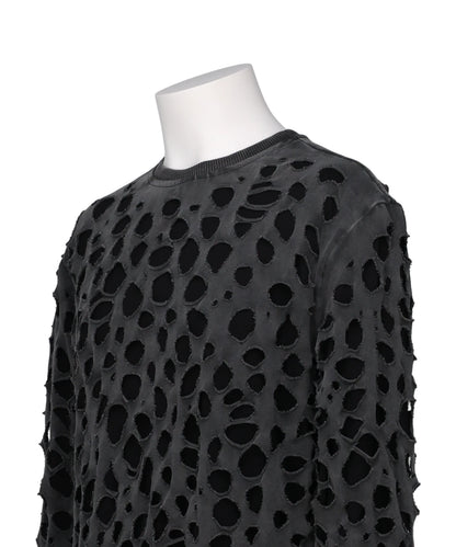 LONGSLEEVE T-SHIRT DISTRESSED BLACK