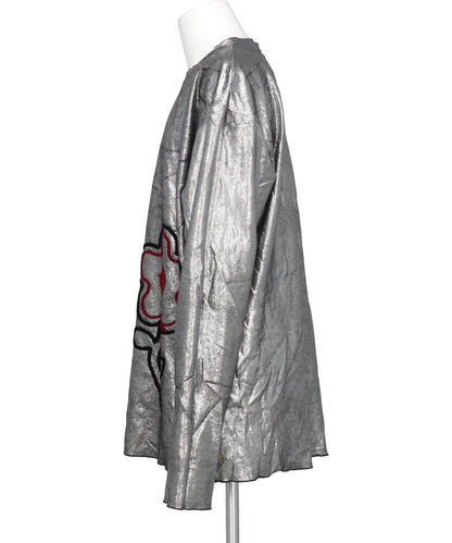 FLOWER CORD EMBROIDERY VELOUR L/S TEE