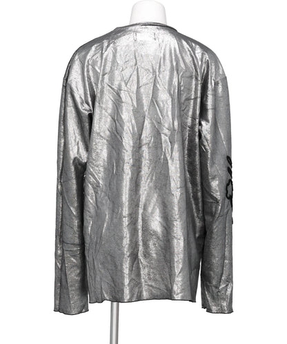 FLOWER CORD EMBROIDERY VELOUR L/S TEE