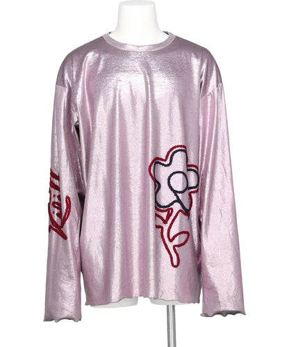 KIDILL(キディル) 2026SS FLOWER CORD EMBROIDERY VELOUR L/S TEE KL1080