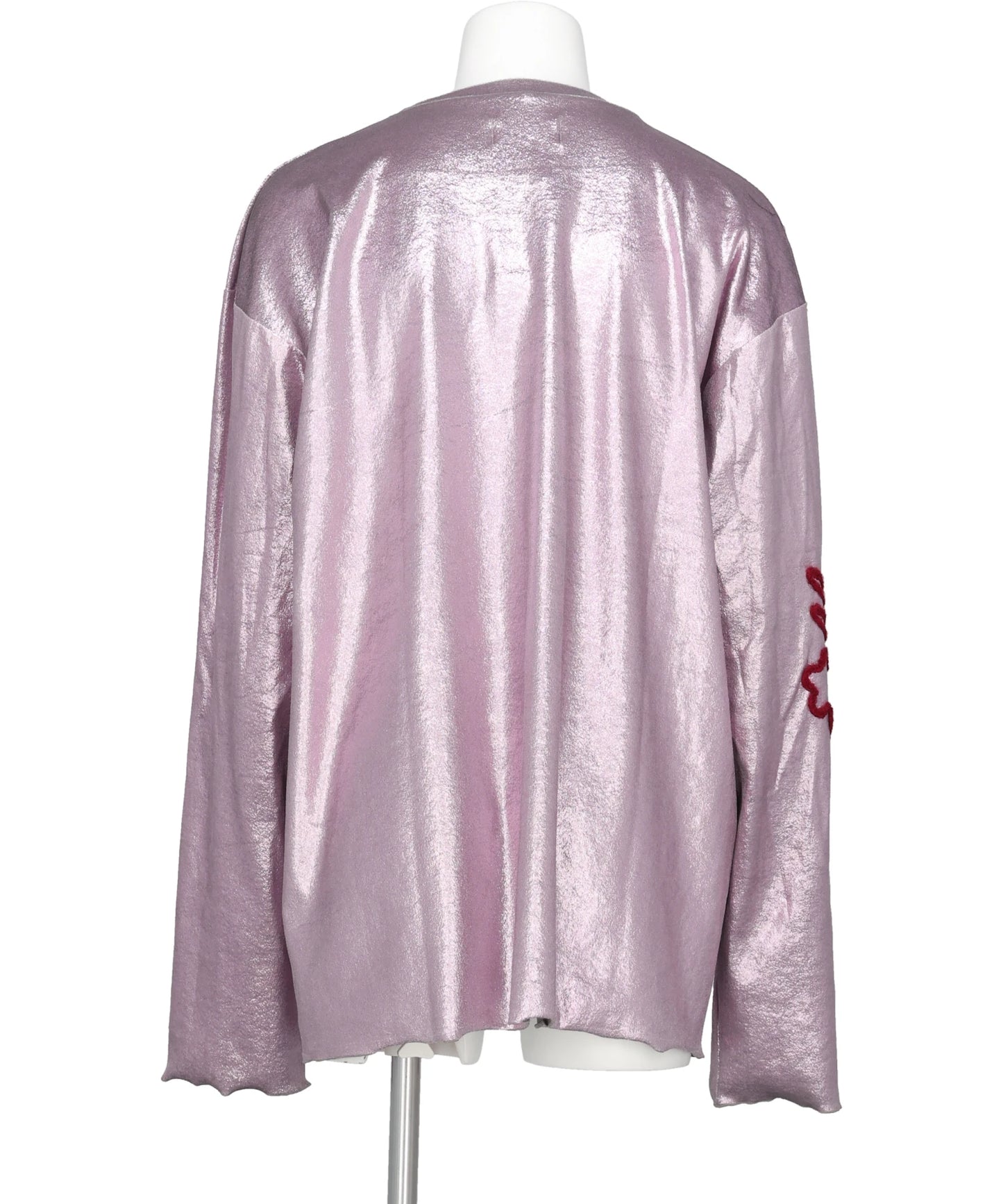 FLOWER CORD EMBROIDERY VELOUR L/S TEE