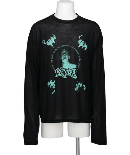 “JEALOUSY BOY” SHEER JERSEY L/S TEE