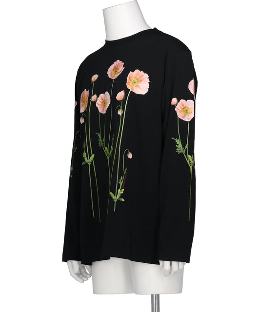 POPPY FIELD PRINT LONG SLEEVE T-SHIRT