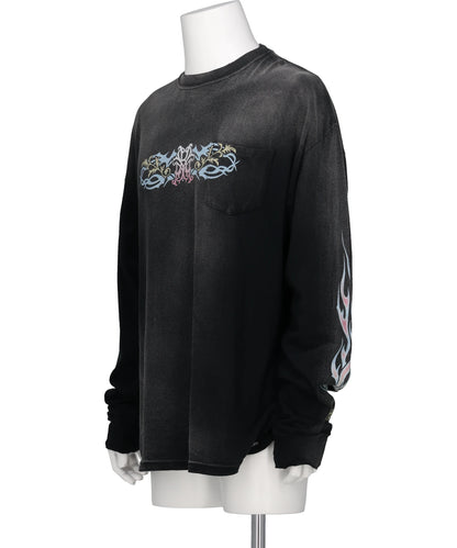 “ROSE-KMY” DISTRESSED LONG-SLEEVET-SHIRT