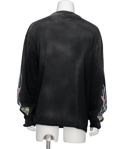 “ROSE-KMY” DISTRESSED LONG-SLEEVET-SHIRT