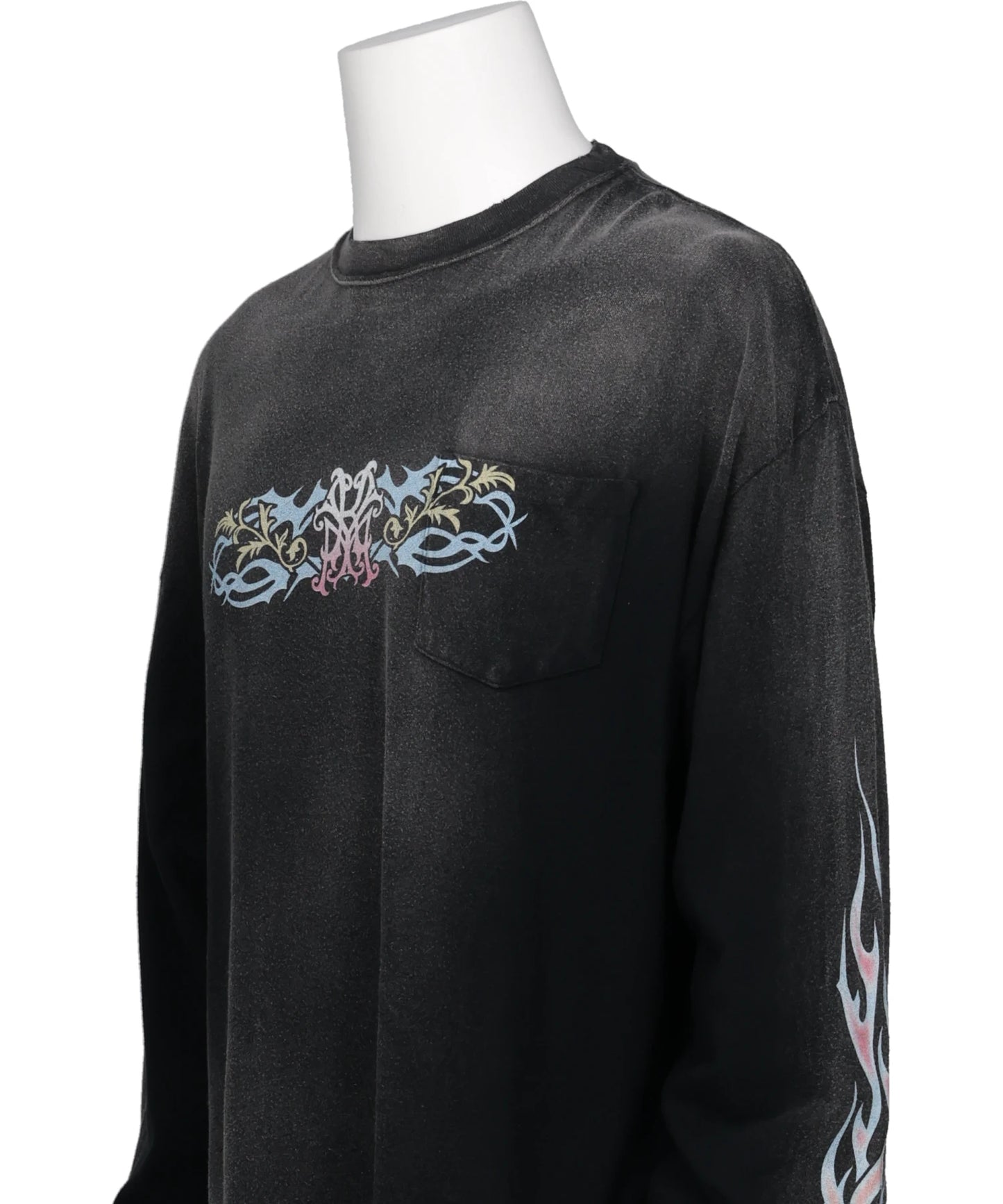 “ROSE-KMY” DISTRESSED LONG-SLEEVET-SHIRT