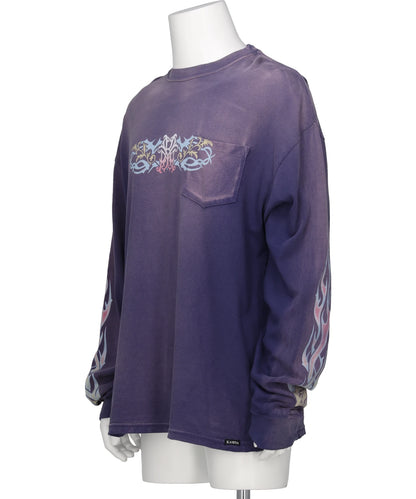 “ROSE-KMY” DISTRESSED LONG-SLEEVET-SHIRT