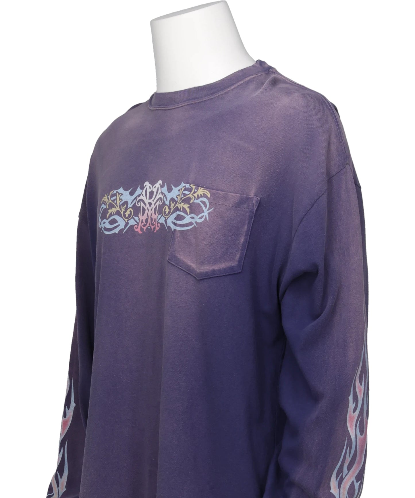 “ROSE-KMY” DISTRESSED LONG-SLEEVET-SHIRT