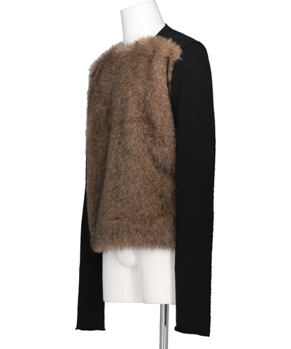 SWEAT PULLOVER WITH FUR
