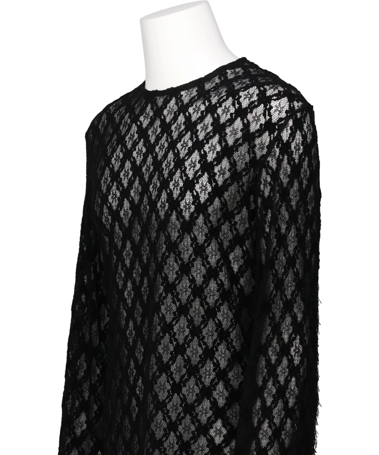 LACE PULLOVER WITH FRINGE