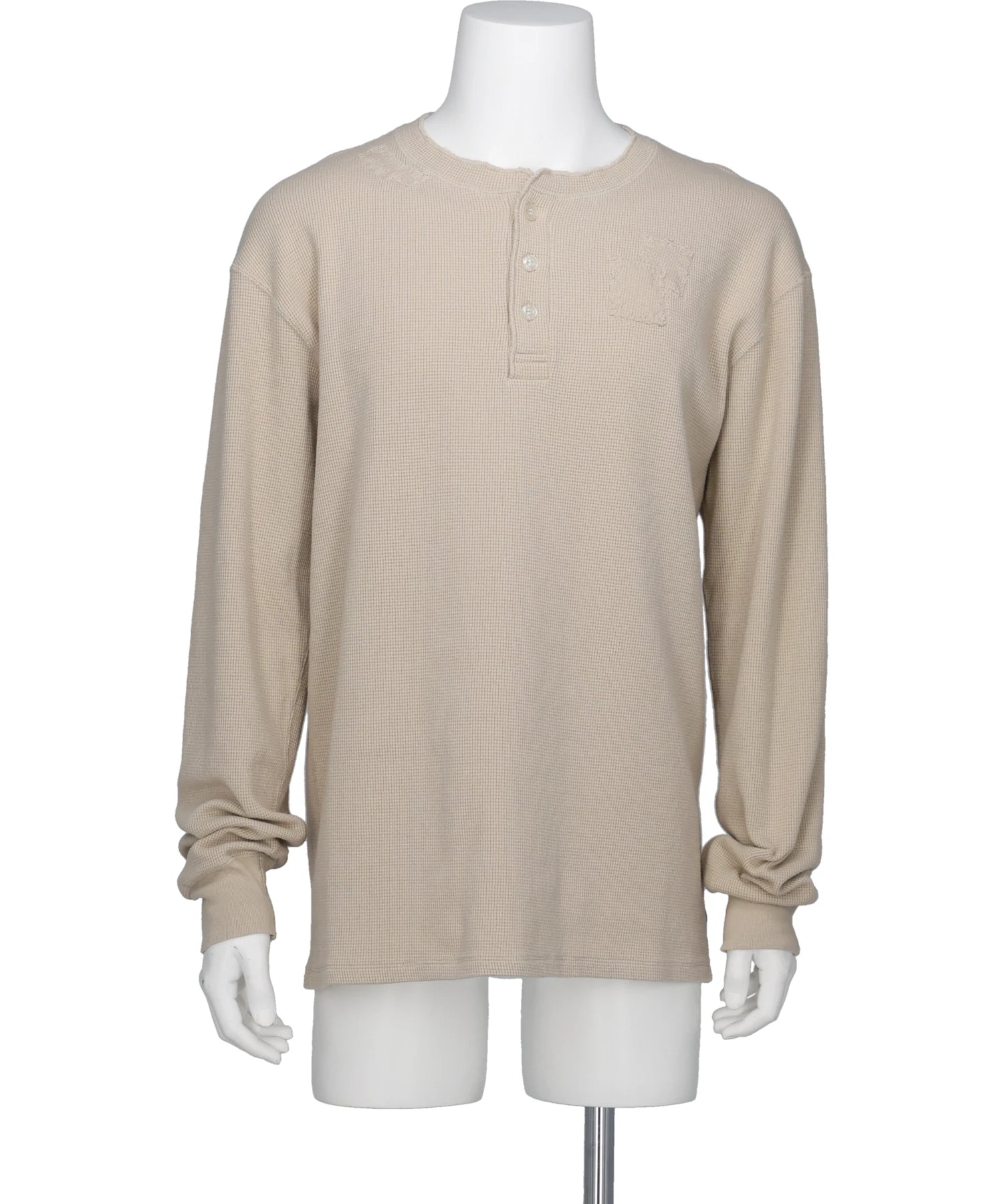 KAMIYA(カミヤ)BORD WAFFLEKNIT HENLEY L/S TEE