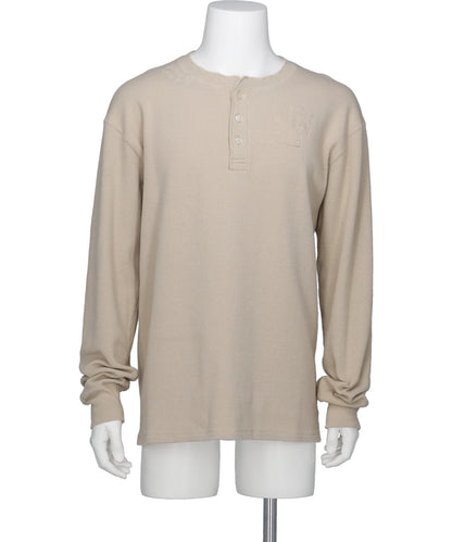 KAMIYA(カミヤ)BORD WAFFLEKNIT HENLEY L/S TEE