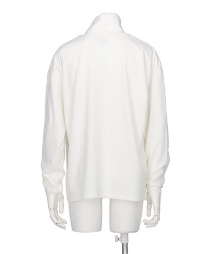 BRUSHED COTTON PILE MOCK NECK T