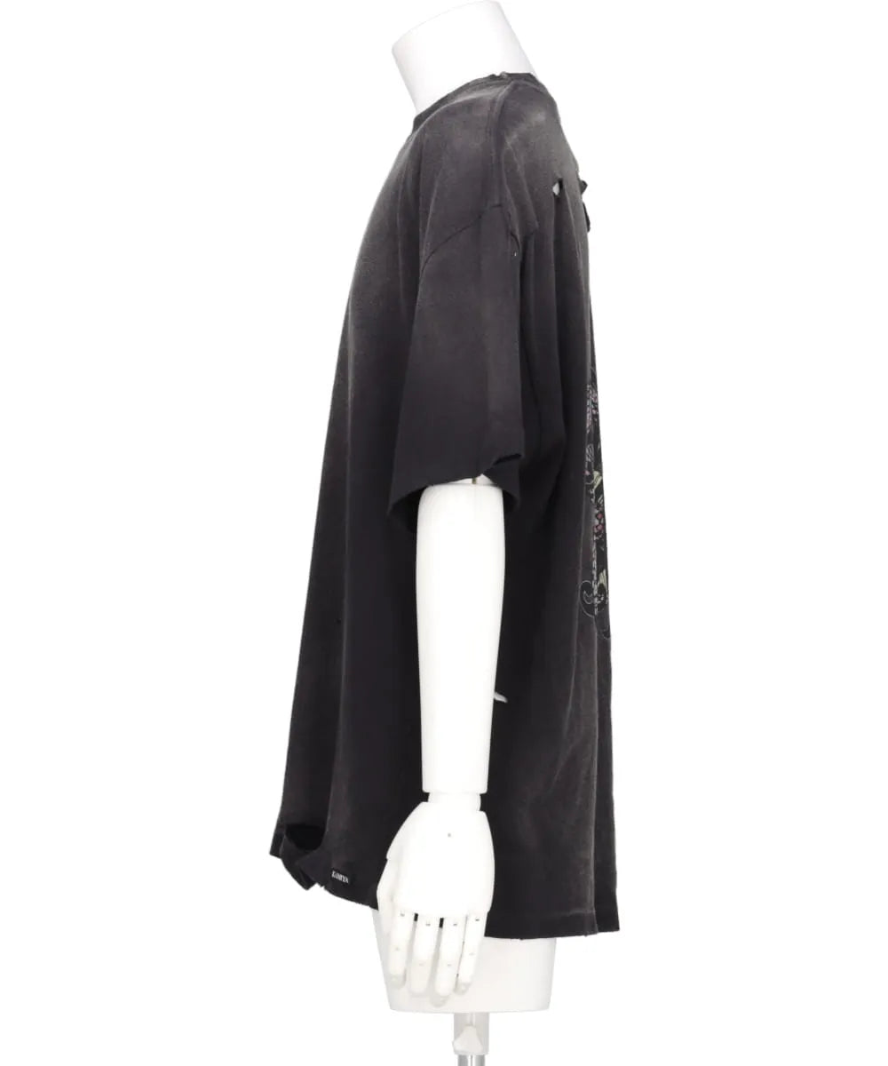 "KMY-SNAKE" DISTRESSED TEE