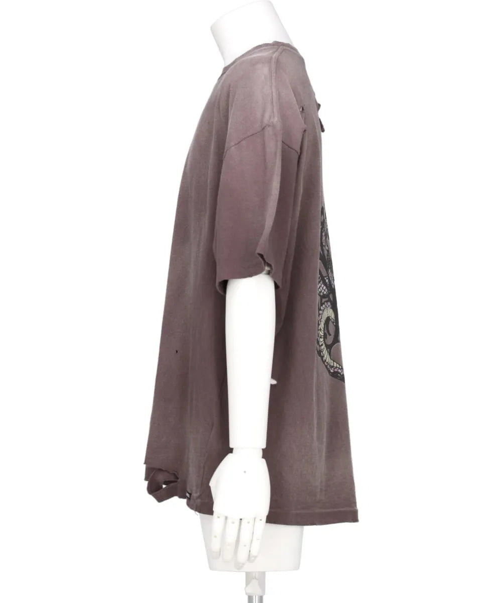 "KMY-SNAKE" DISTRESSED TEE