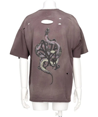 "KMY-SNAKE" DISTRESSED TEE