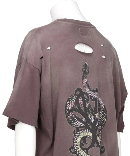 "KMY-SNAKE" DISTRESSED TEE