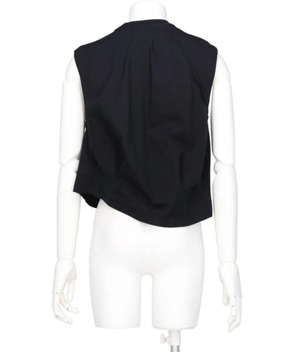 IRREGULAR PLEATEDSLEEVELESS T-SHIRT