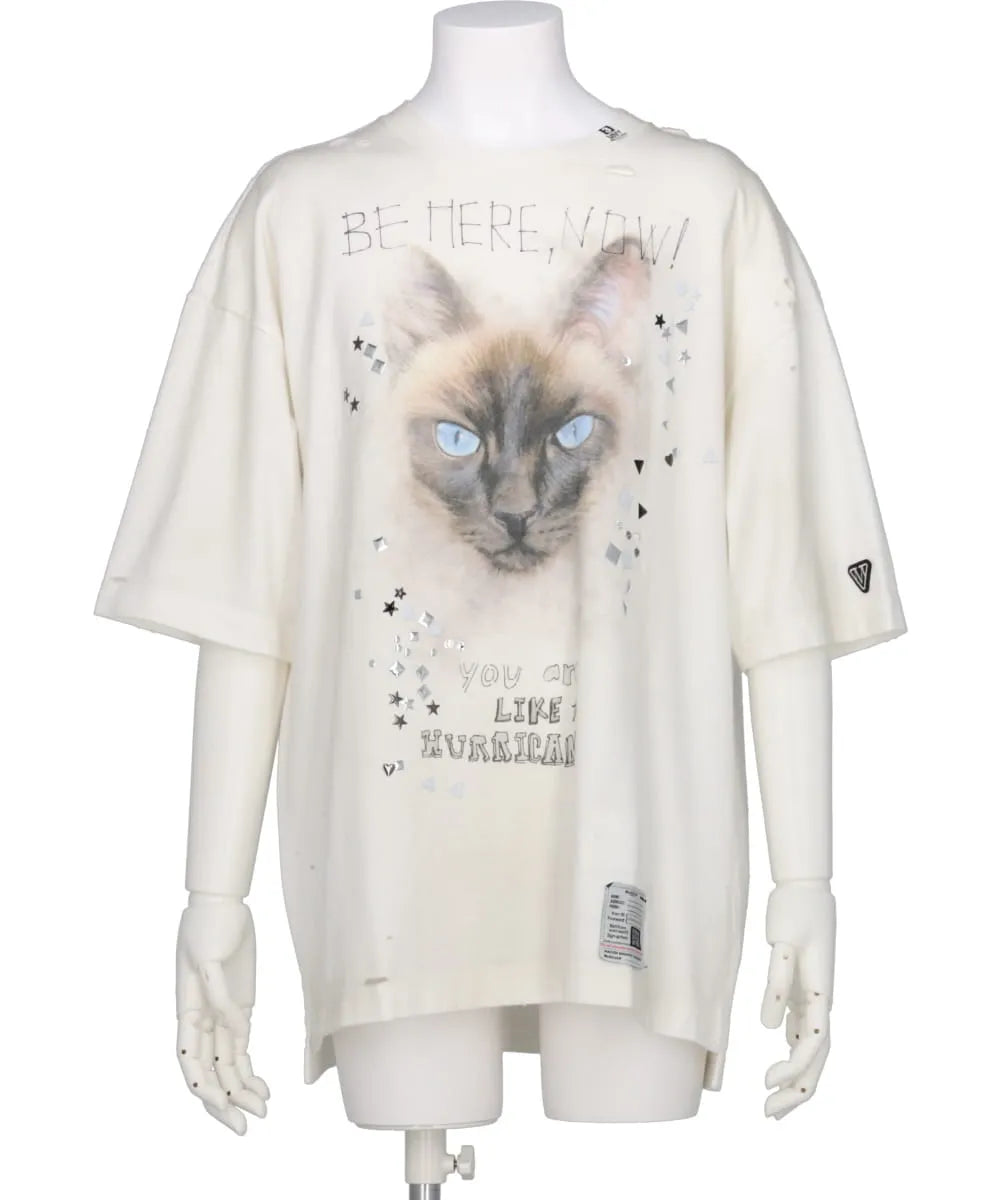 EMBELLISHED DISTRESSED TEE