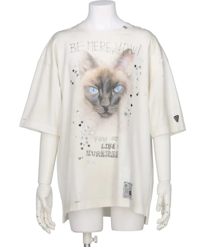 EMBELLISHED DISTRESSED TEE