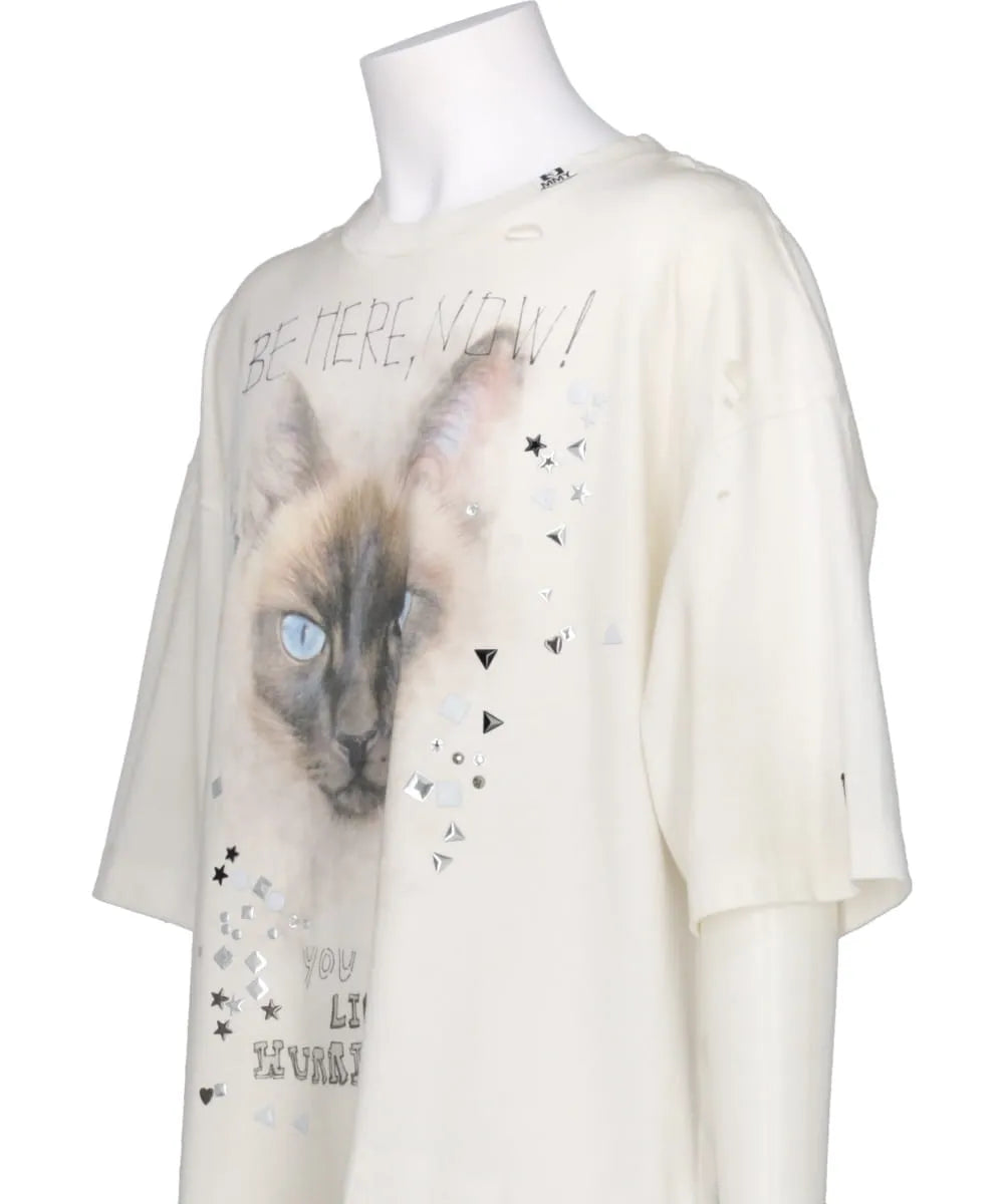 EMBELLISHED DISTRESSED TEE