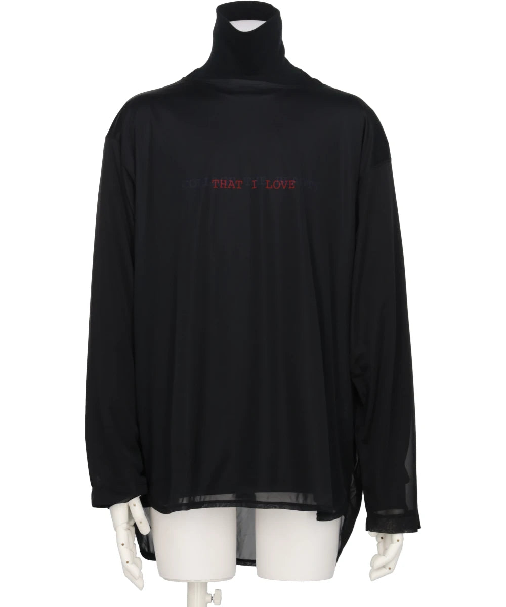 LAYERD HIGH NECK LONG SLEEVE PRINT T