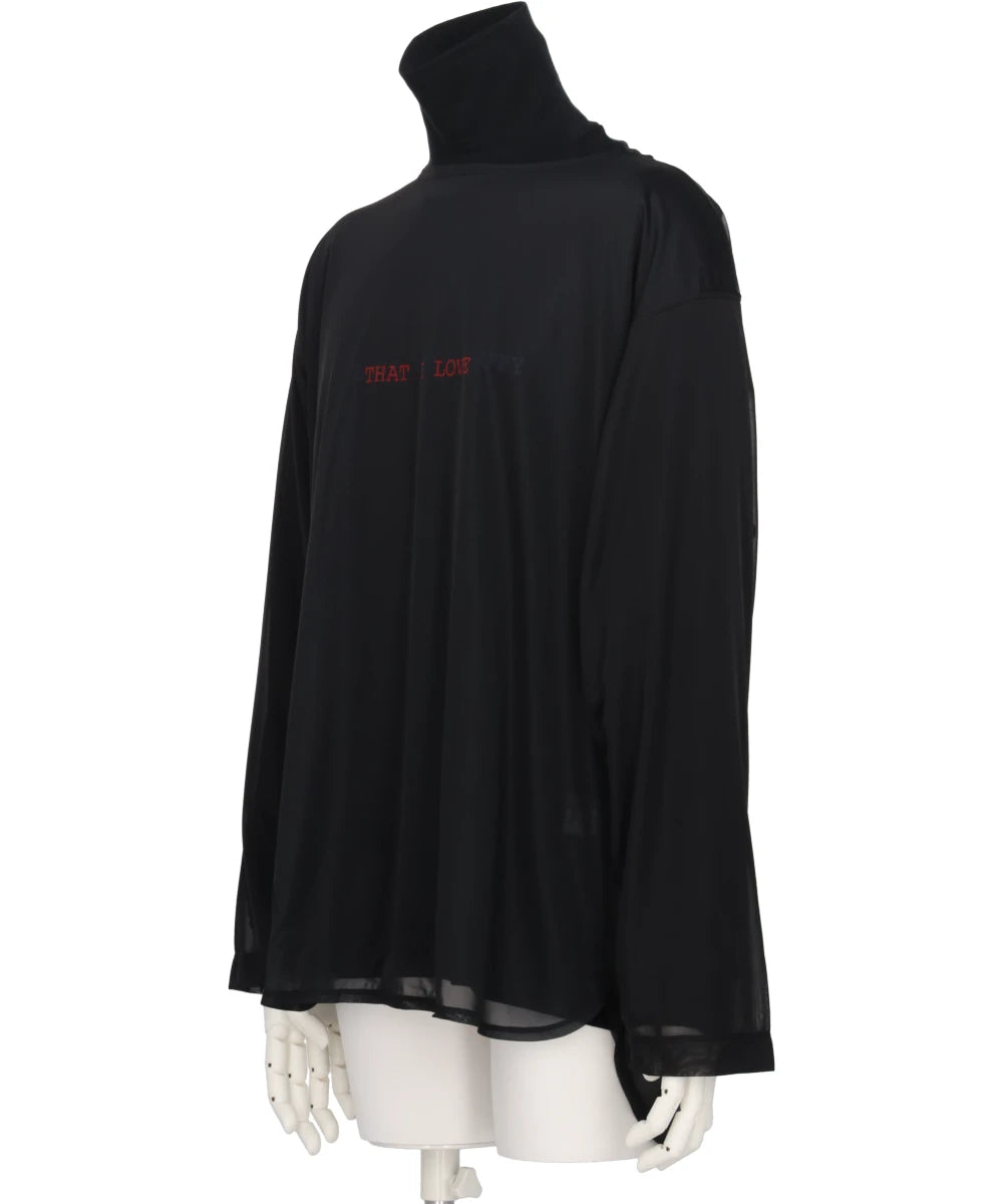 LAYERD HIGH NECK LONG SLEEVE PRINT T