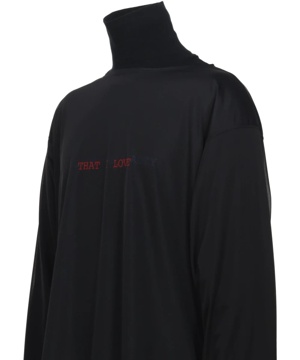 LAYERD HIGH NECK LONG SLEEVE PRINT T