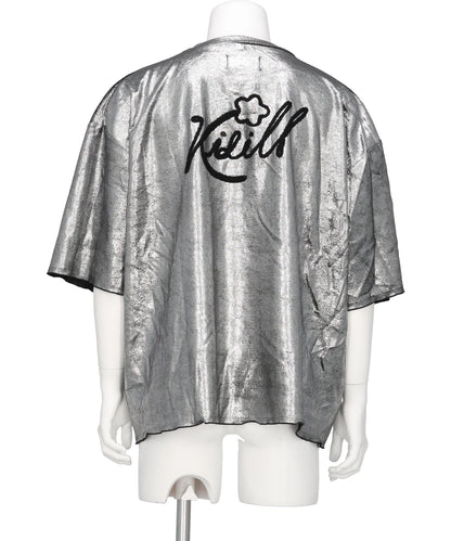 FLOWER CORD EMBROIDERY VELOUR TEE