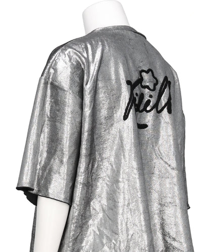 FLOWER CORD EMBROIDERY VELOUR TEE