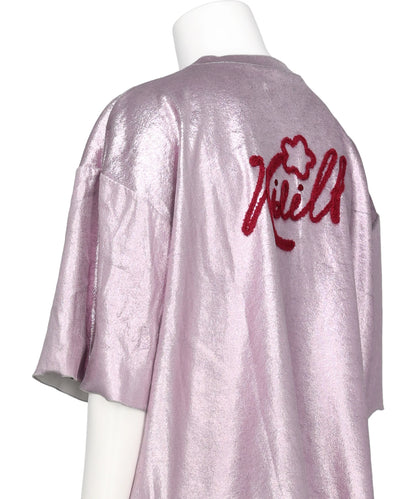 FLOWER CORD EMBROIDERY VELOUR TEE