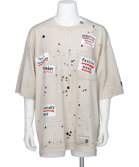Maison MIHARA YASUHIRO メゾンミハラヤスヒロ A16TS592 EMBELLISHED STICKER TEE
