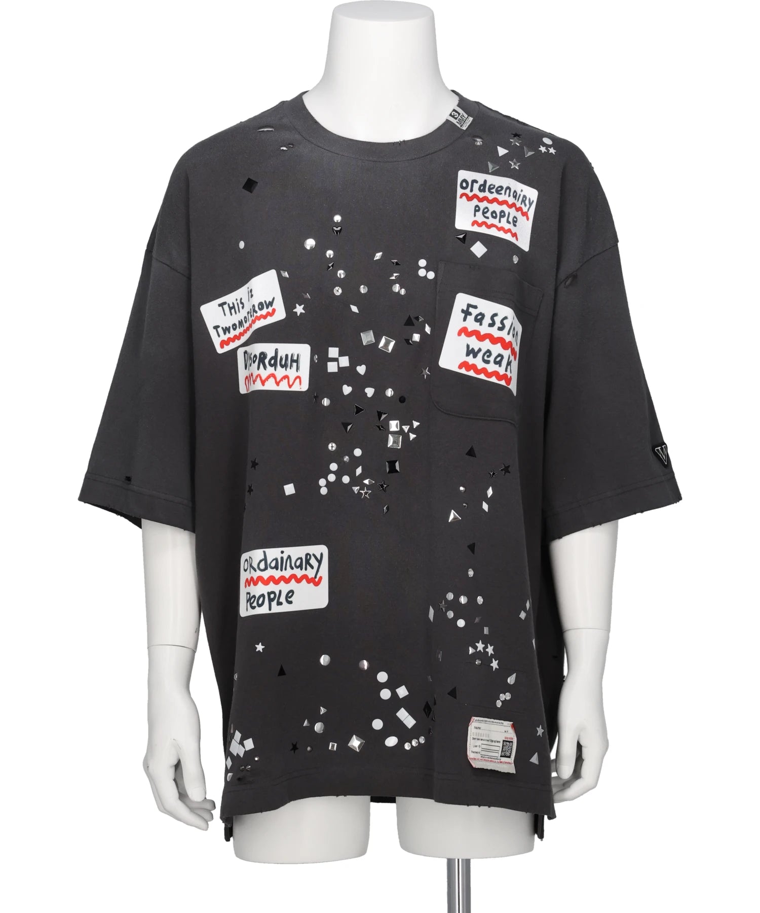 Maison MIHARA YASUHIRO メゾンミハラヤスヒロ A16TS592 EMBELLISHED STICKER TEE