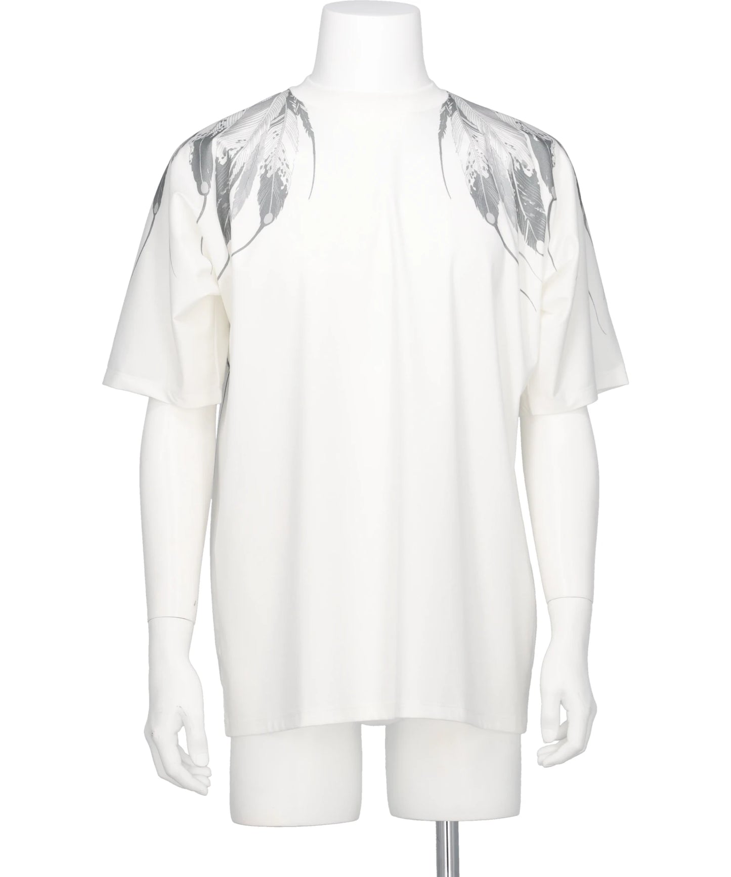 COTTON JERSEY FEATHER PRINT TEE