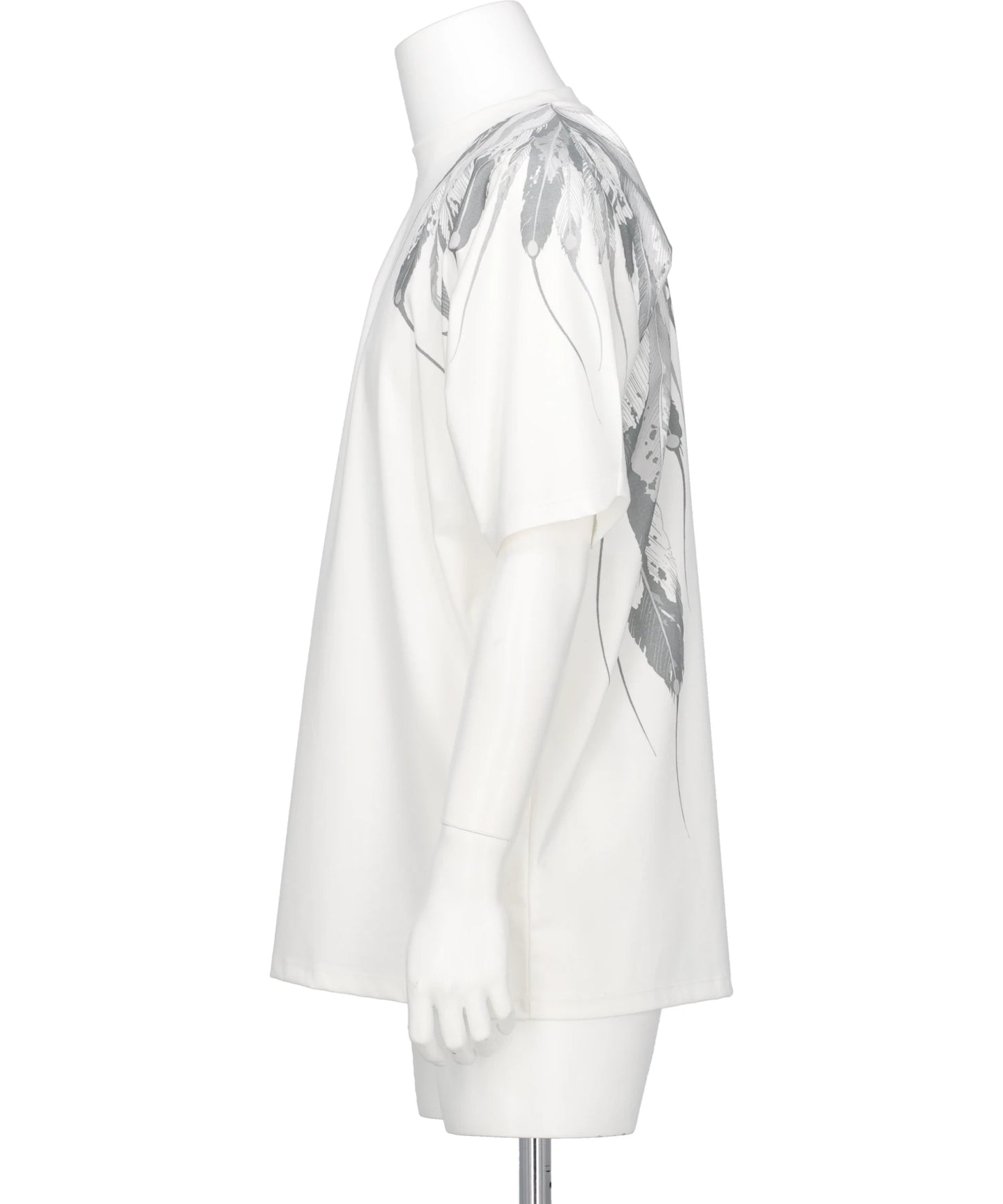 COTTON JERSEY FEATHER PRINT TEE