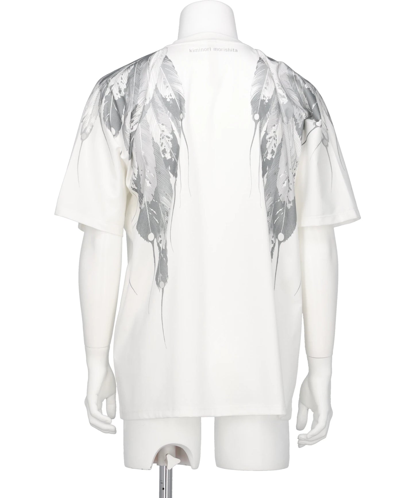 COTTON JERSEY FEATHER PRINT TEE