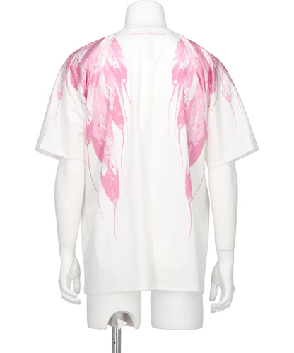 COTTON JERSEY FEATHER PRINT TEE