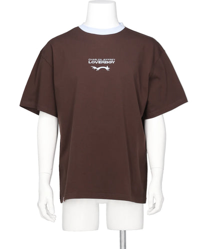 LOGO TEE- BROWN+LIGHT BLUE BRW