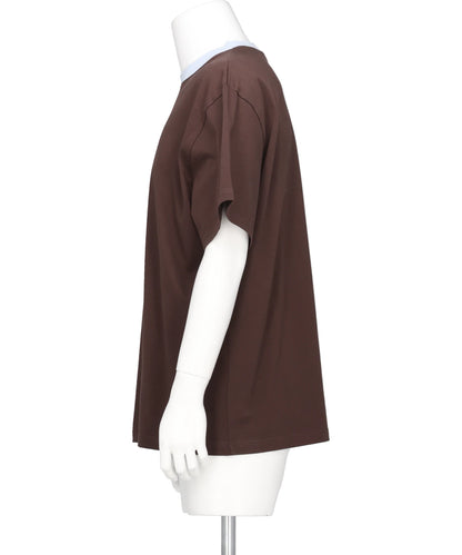 LOGO TEE- BROWN+LIGHT BLUE BRW