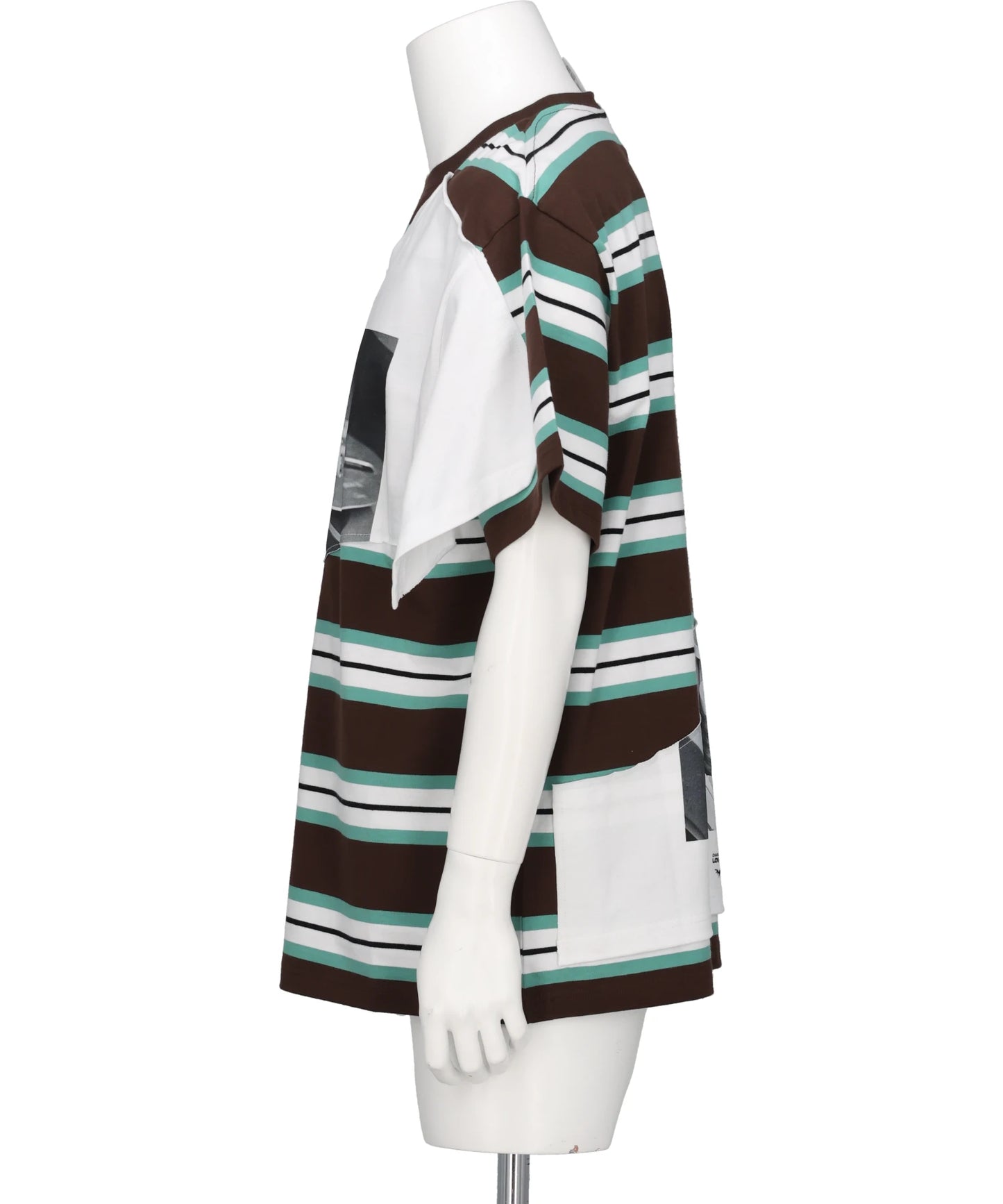 ABBEY ROAD DOUBLE TEE- BROWN STRIPE+WHITE BRW