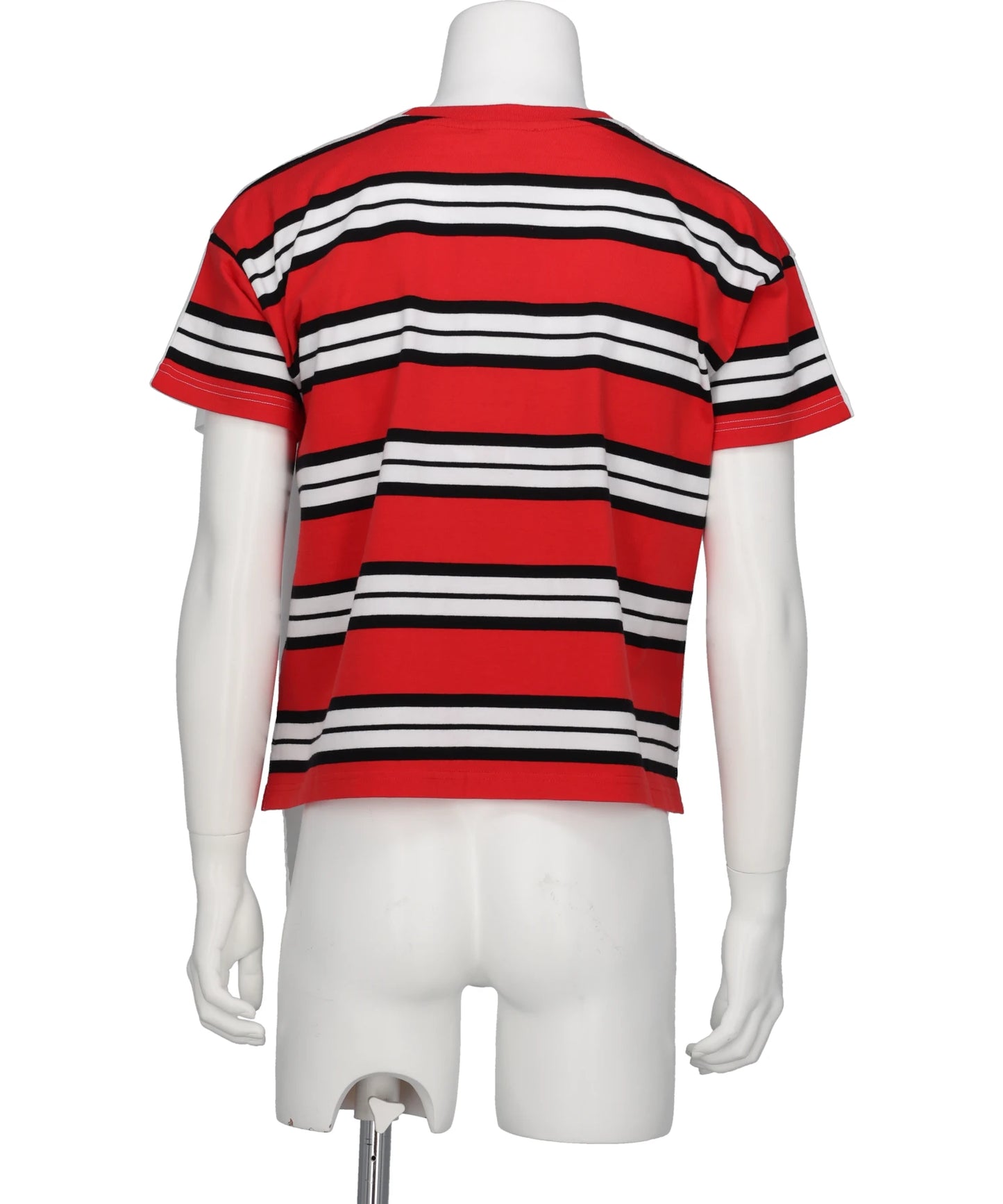 BUM REVEAL TEE- WHITE+RED STRIPE WHT