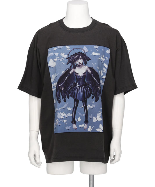 KIDILL(キディル) 2026AW BLACK ANGEL T-SHIRT BIOWASHED ARTWORK BY TREVOR BROWN