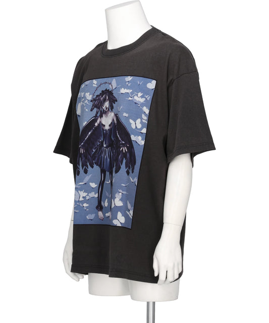BLACK ANGEL T-SHIRT BIOWASHED ARTWORK BY TREVOR BROWN