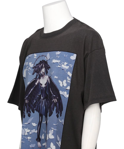 BLACK ANGEL T-SHIRT BIOWASHED ARTWORK BY TREVOR BROWN