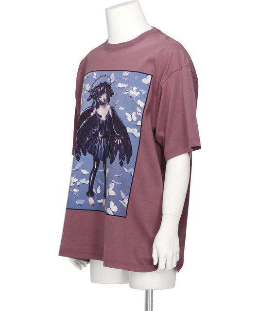 BLACK ANGEL T-SHIRT BIOWASHED ARTWORK BY TREVOR BROWN