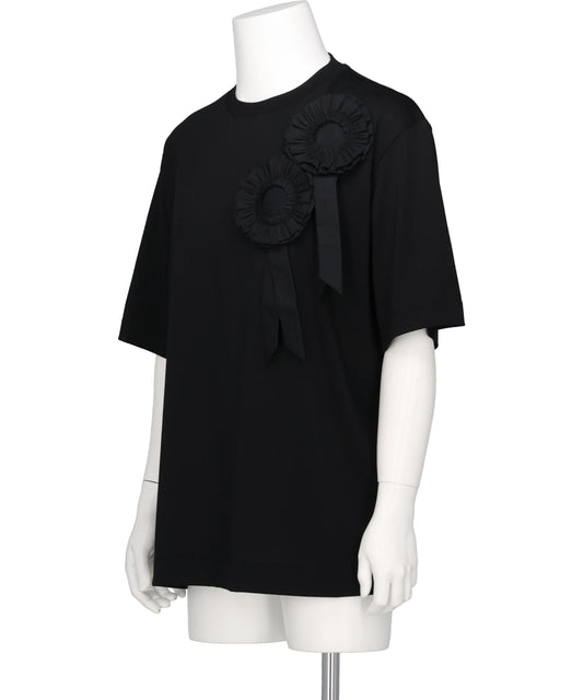 RUFFLE ROSETTE BOXY T-SHIRT