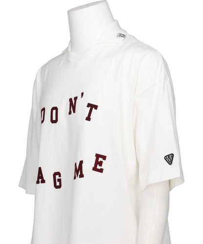 DON'T TAG ME FLOCKY COLLARED TEE