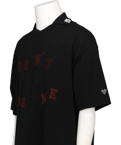 DON'T TAG ME FLOCKY COLLARED TEE
