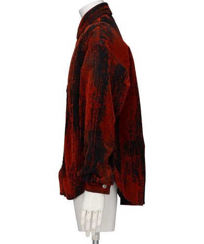 FLOCKED DENIM OVERSIZED SHIRT