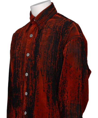 FLOCKED DENIM OVERSIZED SHIRT